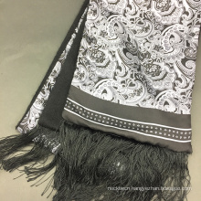 Custom Print Scarves with Merino Wool Backside Silk Scarf Wholesale China